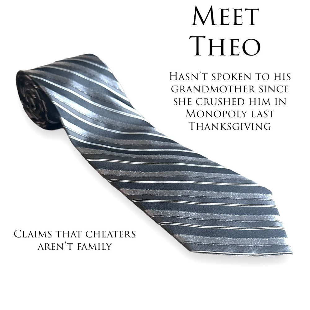 Apt.9 Men’s Striped Black and Gray Tie - aka Theo